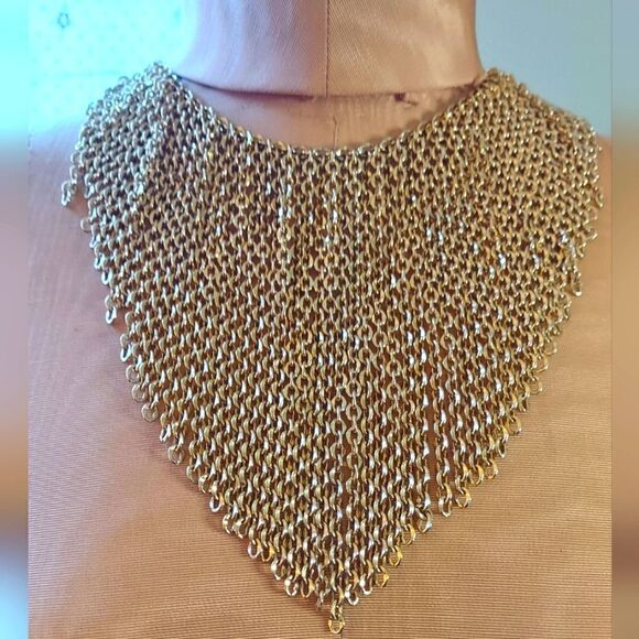 Vintage Statement Fringe Necklace 1970s Vintage - Picture 1 of 8